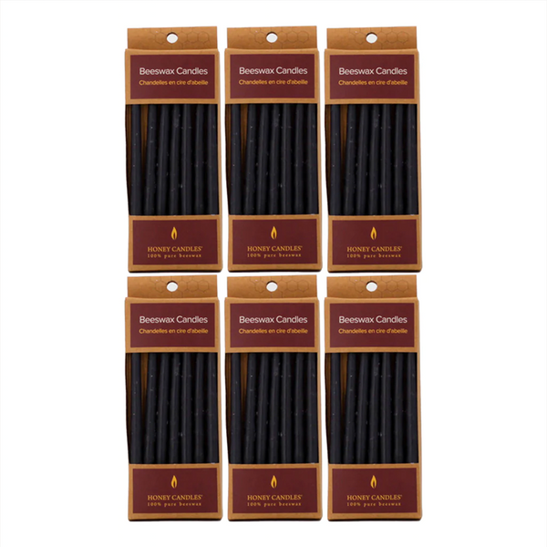 Bougie en cire d'abeille, paquet de 7 bougies noires (1 paquet de 7)