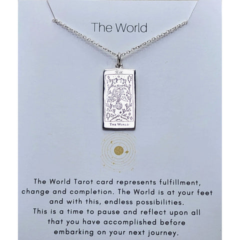 Necklace Tarot The World Sterling Silver