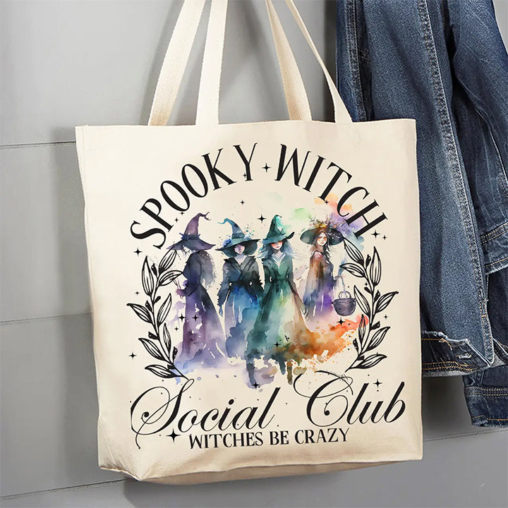 Tote Bag Canvas Spooky Witch Club