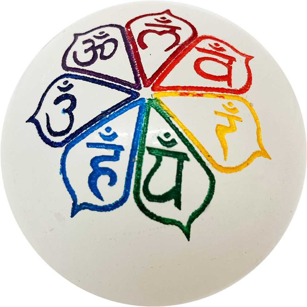 Selenite sphere chakras (1 sphere)