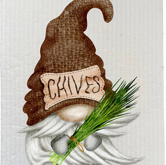 Dish Cloth Gnome Herbs Chives