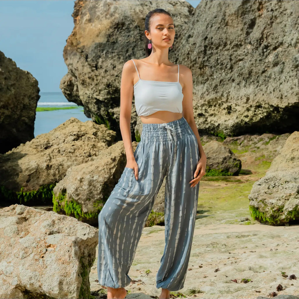 Pants Bone Tie Dye - grey & white