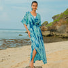 Maxi Dress Bone Tie Dye - blue