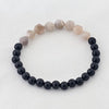 Bracelet 6mm onyx & moonstone