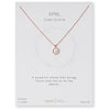 Birthstone Necklace Rose Gold April Cubic Zirconia