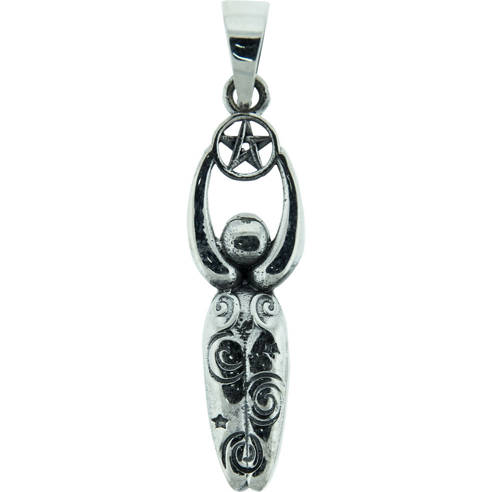 Pendentif Pentacle Déesse de la Terre en argent sterling