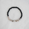 Bracelet 6mm onyx & moonstone