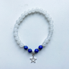 Bracelet 6mm lapis pentacle argent sterling