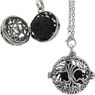 Collier perle diffuseur aromathérapie - arbre de vie
