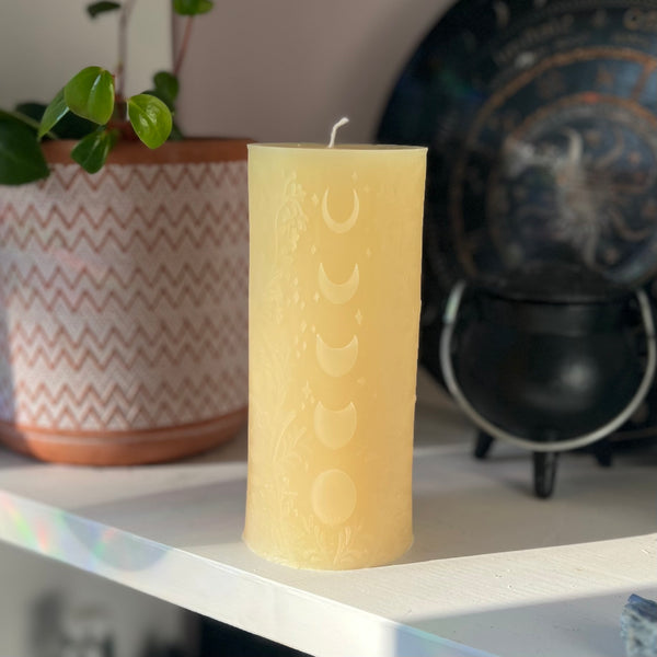 Bougie en cire d'abeille - Pilier de Pleine Lune