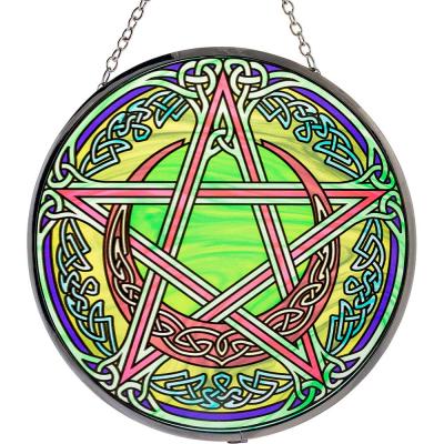 Pentacle celtique attrape-soleil en verre