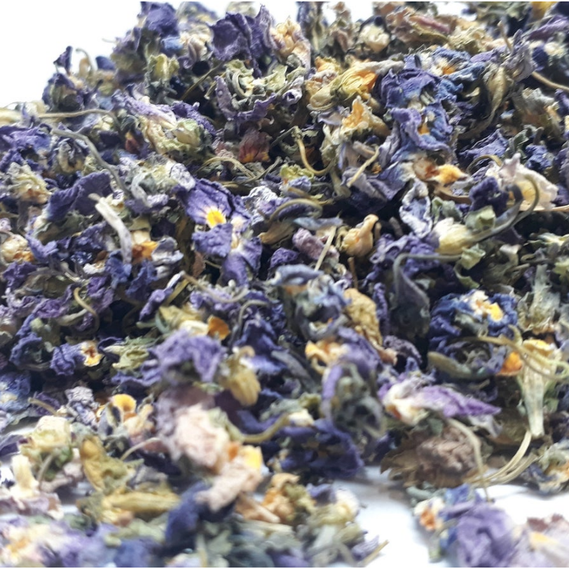 Pot de 8oz d'herbes bleues violettes