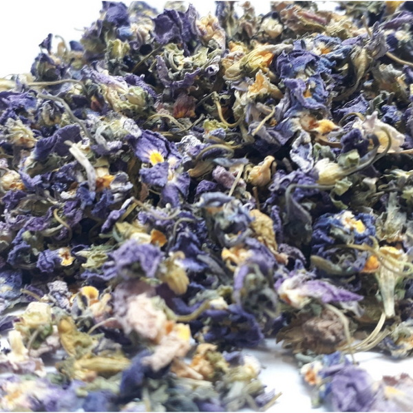 Pot de 8oz d'herbes bleues violettes