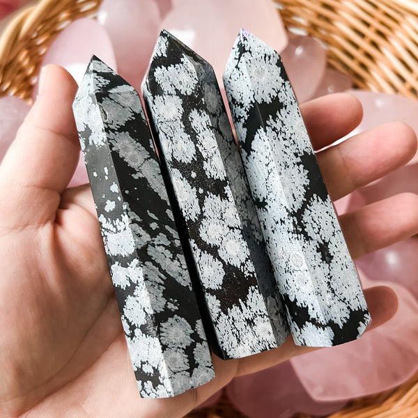 Pointe d'obsidienne flocon de neige
