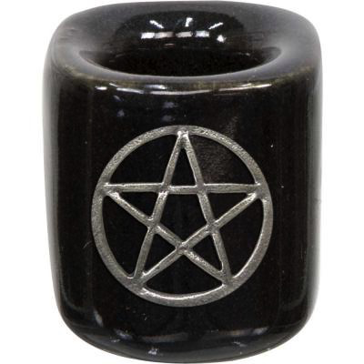 Bougeoir mini - Noir/pentacle