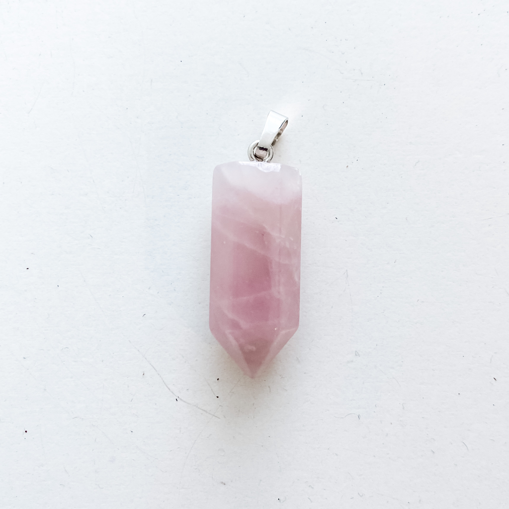 Pendentif Quartz Rose Bullet Métal