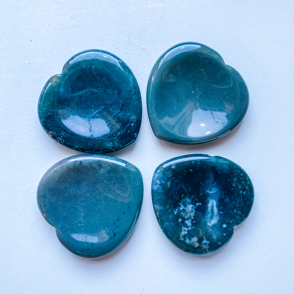 Pierre de pouce coeur - Agate mousse