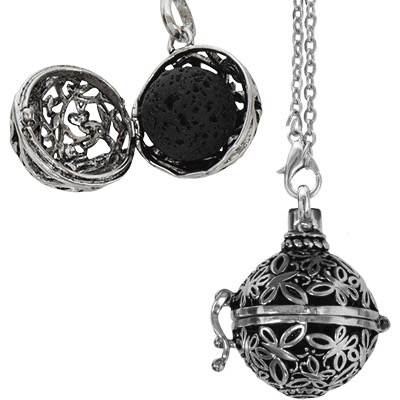 Collier perle diffuseur d'aromathérapie - Papillon