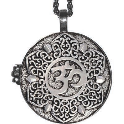 Necklace stainless steel locket Om