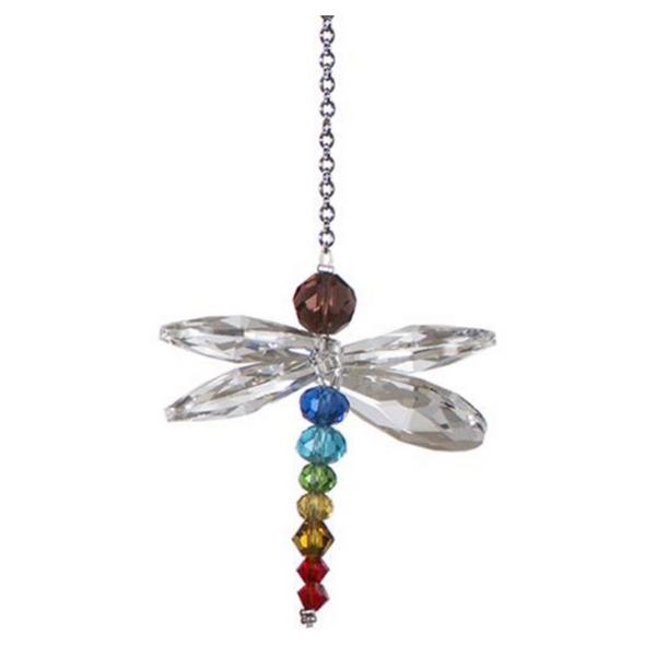 Cristal de chakra libellule sur chaîne