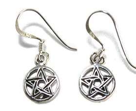 Boucle d'oreille Pentacle Argent Massif