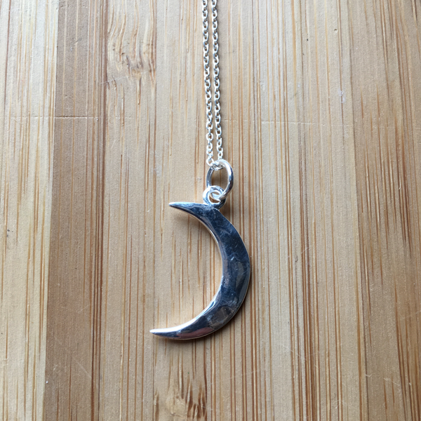 Necklace crescent moon sterling silver