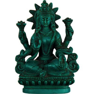Statue Laxmi Résine Turquoise