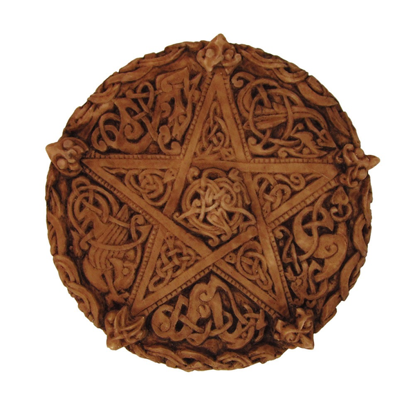 Plaque Knotwork Pentacle Finition Bois