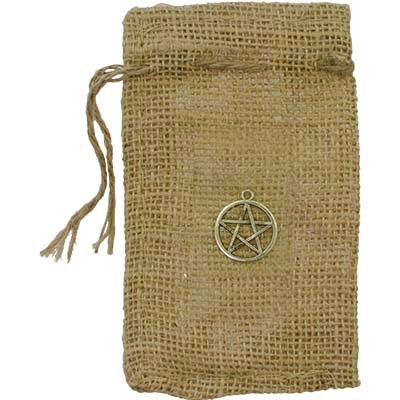 Pochette en jute pentacle 3 x 5”