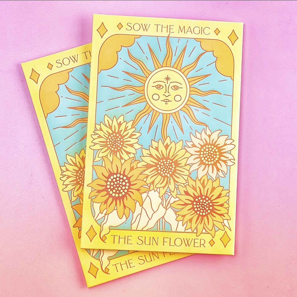 Le jardin de tarot de tournesol (anneau de feu) + paquet de graines cadeau