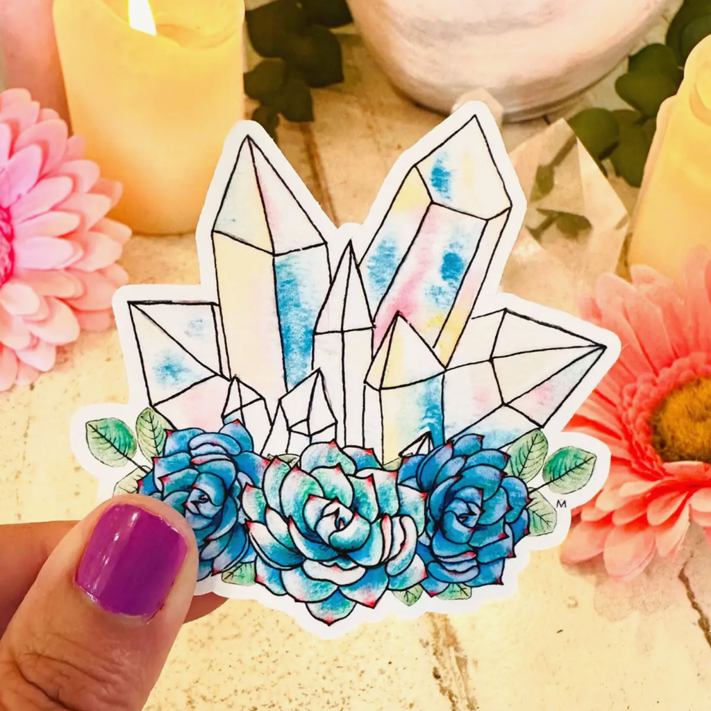 Handmade sticker - crystal design