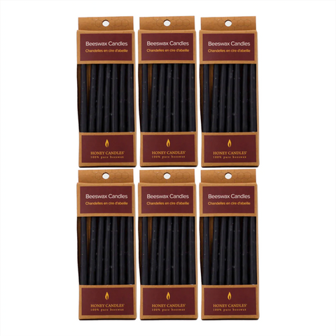 7 Pack of Black Beeswax Candles (1 pack of 7)