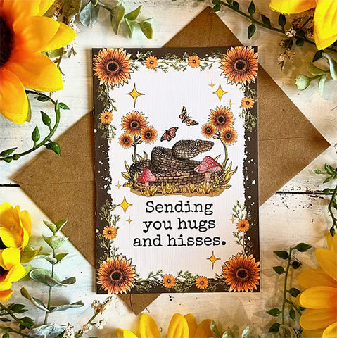 Hand Illustrated Greeting Card - Hugs & Hisses