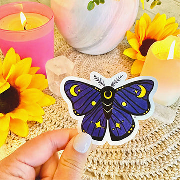 Handmade sticker - witchy moth