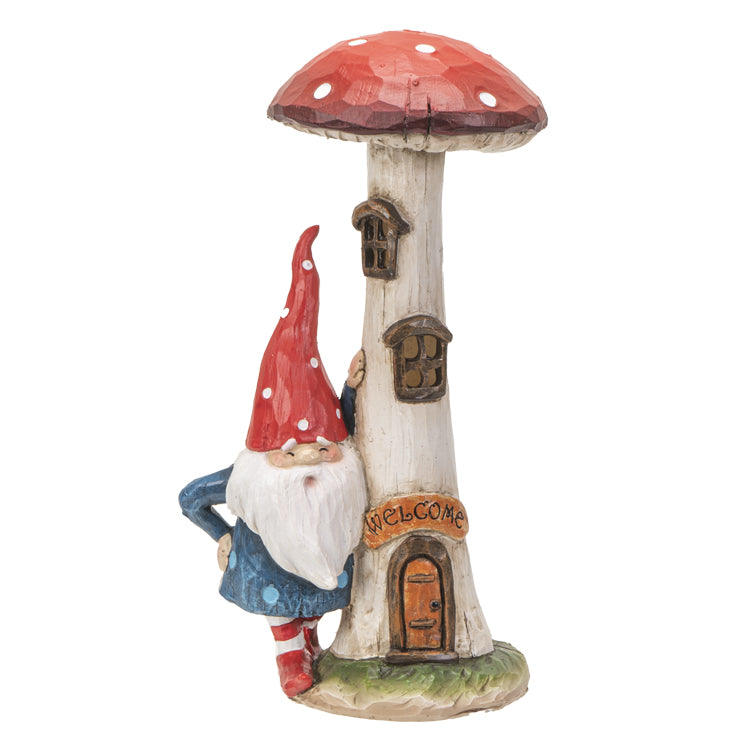 Gnome avec champignon LED