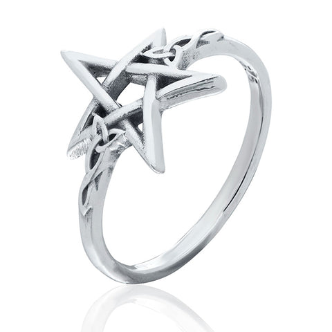 Ring Celtic Night Pentacle Sterling Silver
