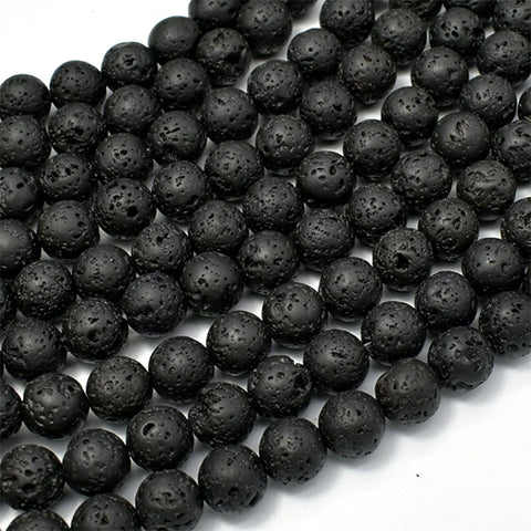 Beads 8mm Lava Black