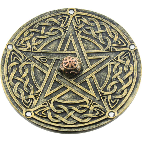 Resin Incense holder - Pentacle Gold 4.5