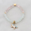 Bracelet 6mm opalite rose quartz unicorn child size