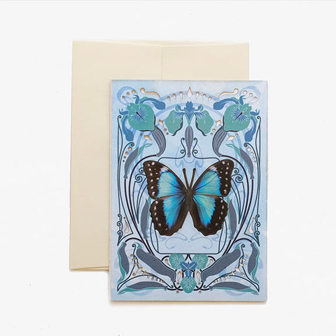 Greeting Card 'Pop-Out' Teal Morpho Butterfly