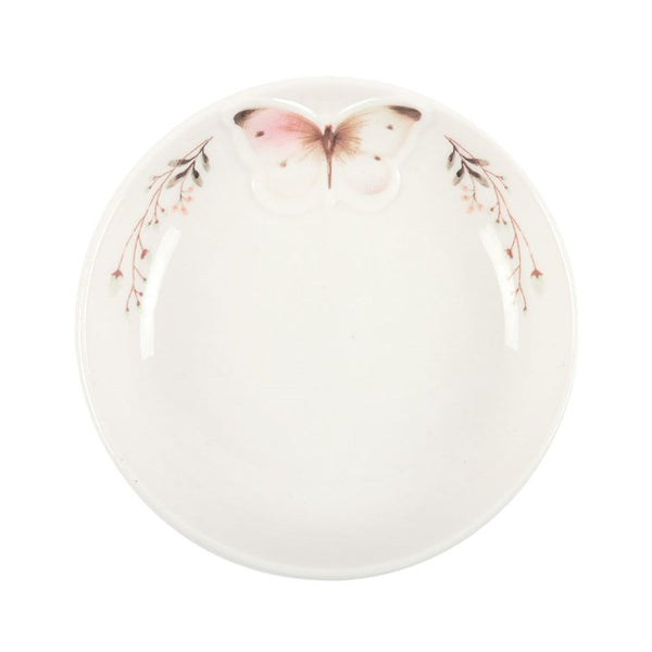 White Butterfly - Ceramic Trinket Dish