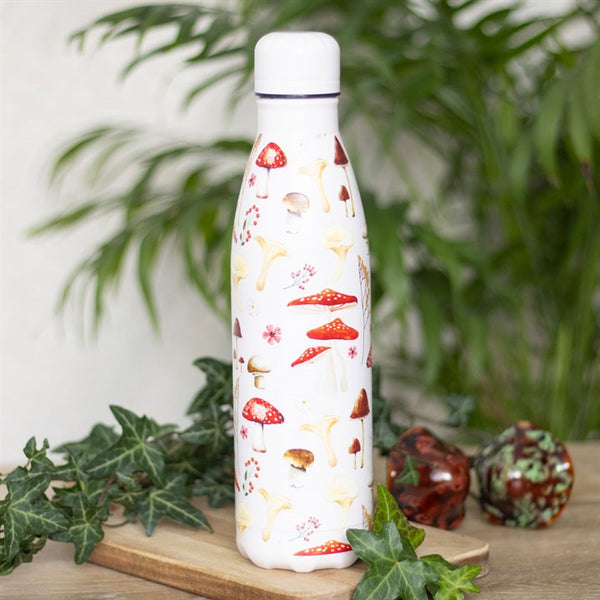 Mushroom Print Metal Water Bottle