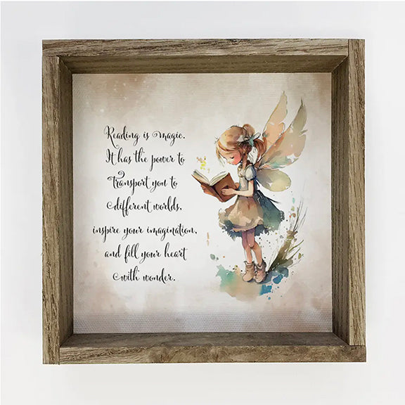 Reading Is Magic Fairy - Canvas/Wood Wall Art