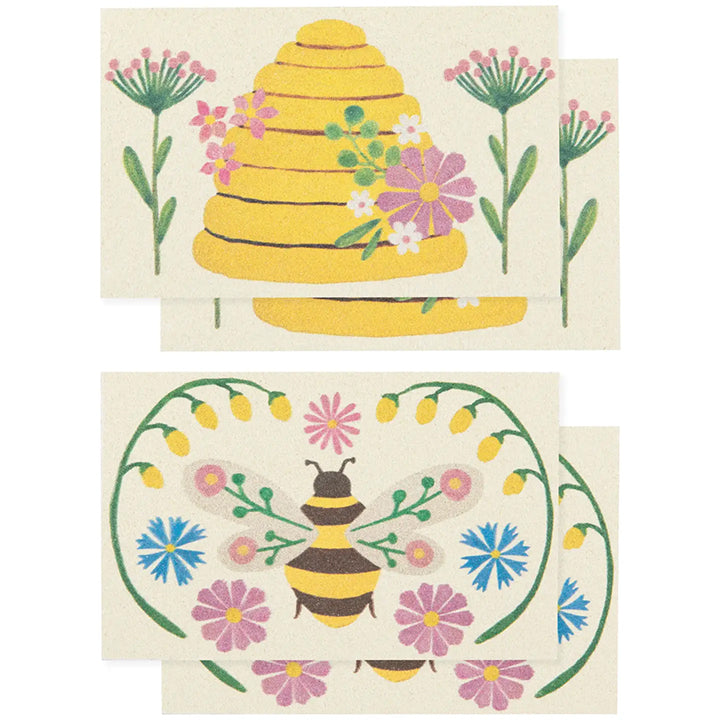 Pop Up Sponges Set of 4 Assorted: Bee Garden