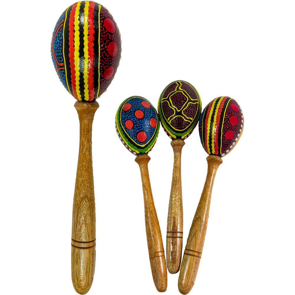 Maracra Design Maraca- Hand Painted Dot Design - assorted colours - large (1 maraca ...