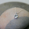 Birthstone necklace claw setting MARCH sterling silver