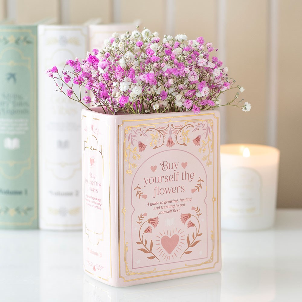 Pink Book Shaped Ceramic Vase