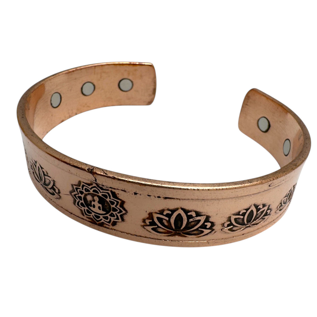 Copper Buddha & Lotus Magnetic Bracelet