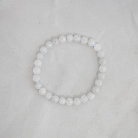 Bracelet 6mm rainbow moonstone