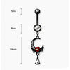 Belly Ring Moon with Rose Dangle 316L Surgical Steel